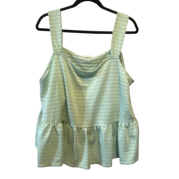 a.n.a A New Approach Spring Green Peplum Tank size 1X - Picture 1 of 6